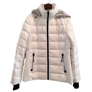 Slow Down, Women Midweight Down Puffer Jacket, L, White (NEW)